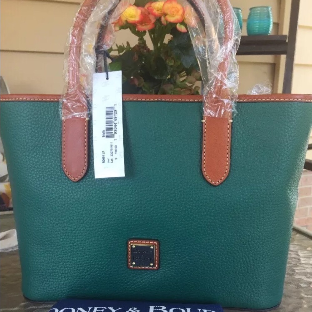 DOONEY & BOURKE LEAF GREEN BRIELLE TOTE/XBODY NWT